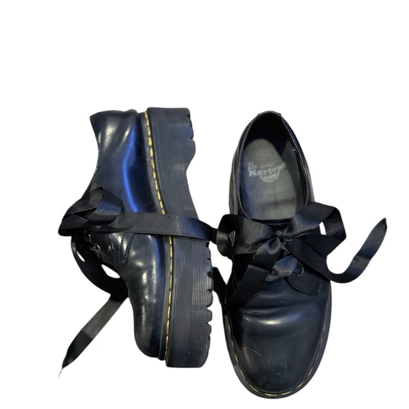 DR.MARTEN Holly Leather Oxford Lace Up Ribbon Platform Loafers - Picture 9 of 13